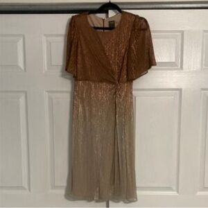 Chic Metallic Brown and Gold Gown